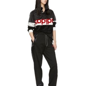 Adidas Originals x Alexander Wang Logo Velour Long Polo Shirt